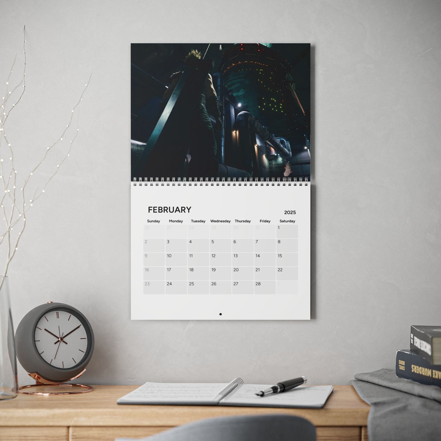 Final Fantasy VII Remake | Rebirth 2025 Wall Calendar, Video Game Calendar, Gaming Gift, Geek Decor, Gamer Present, Fantasy Art Organizer