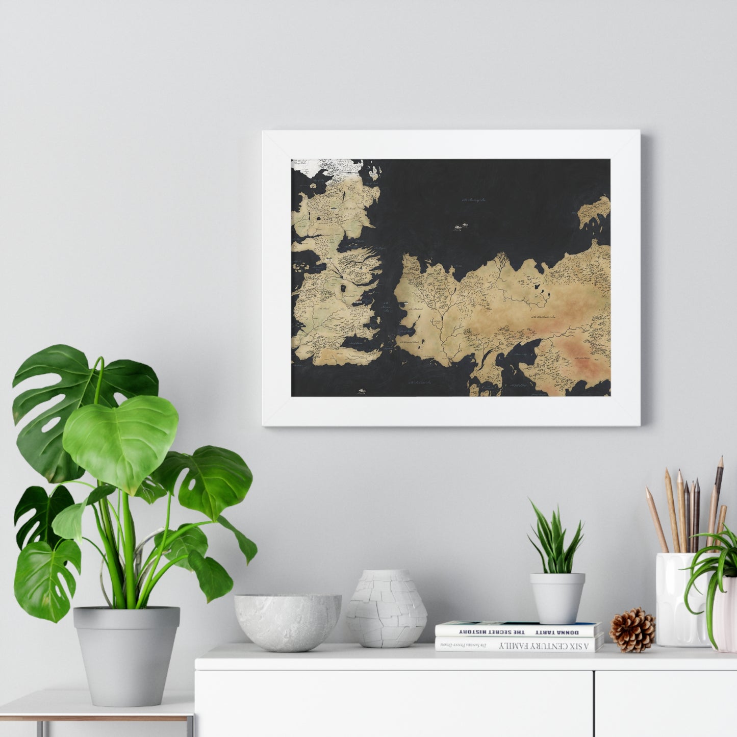 Game Of Throne Map Framed Horizontal Poster