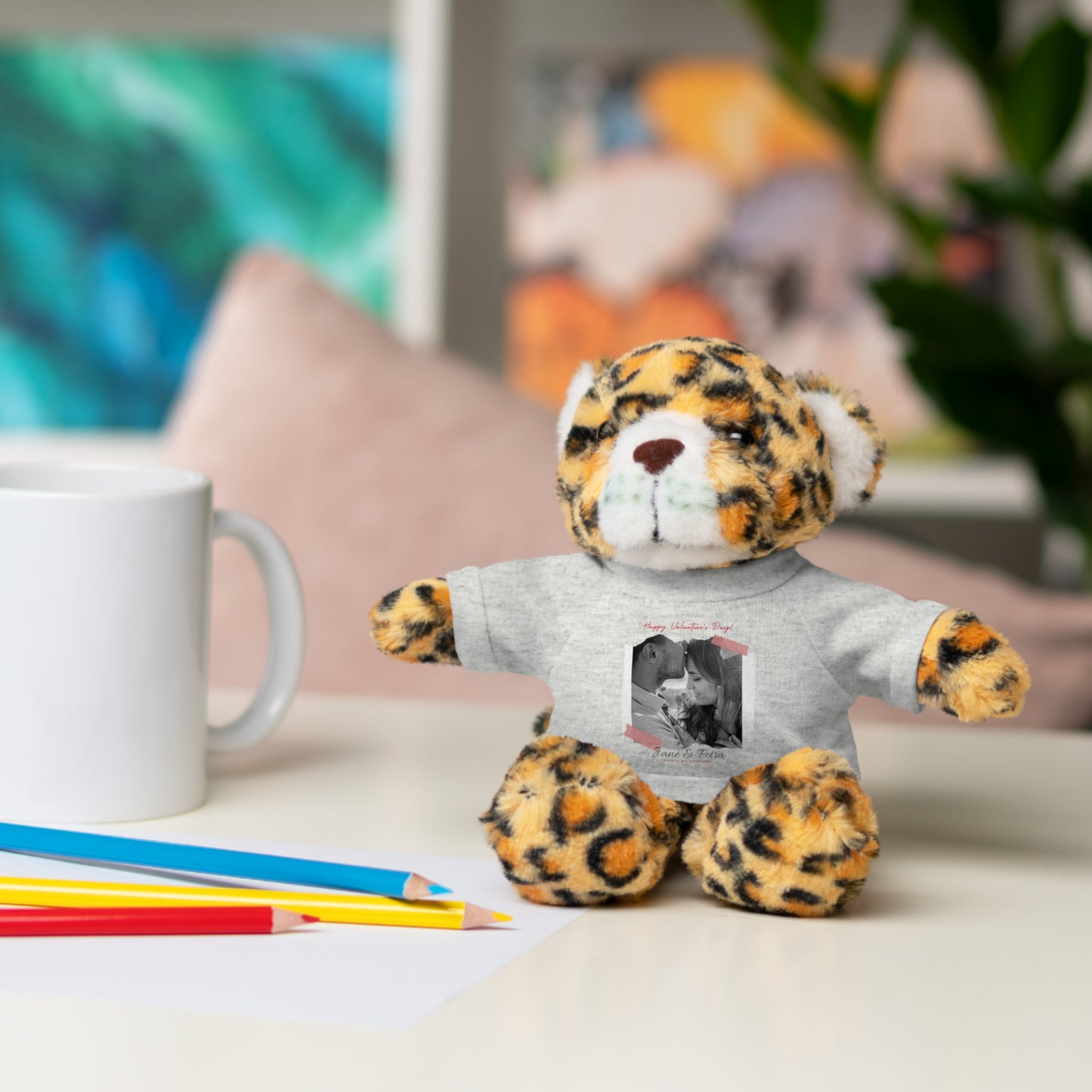 Personalize Your Name And Photo | Valentine Stuffed Animals with Tee