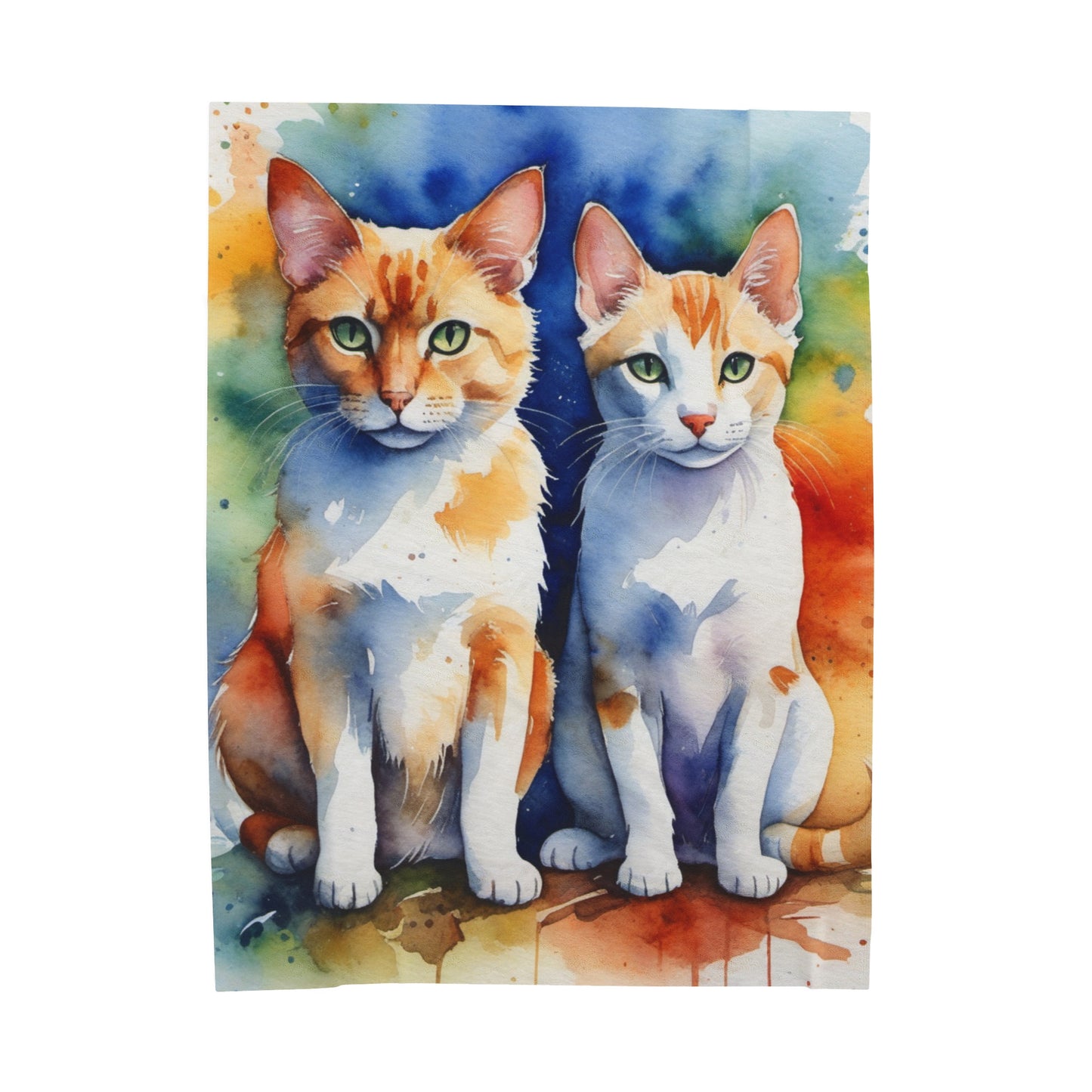 Couple Cat Velveteen Plush Blanket