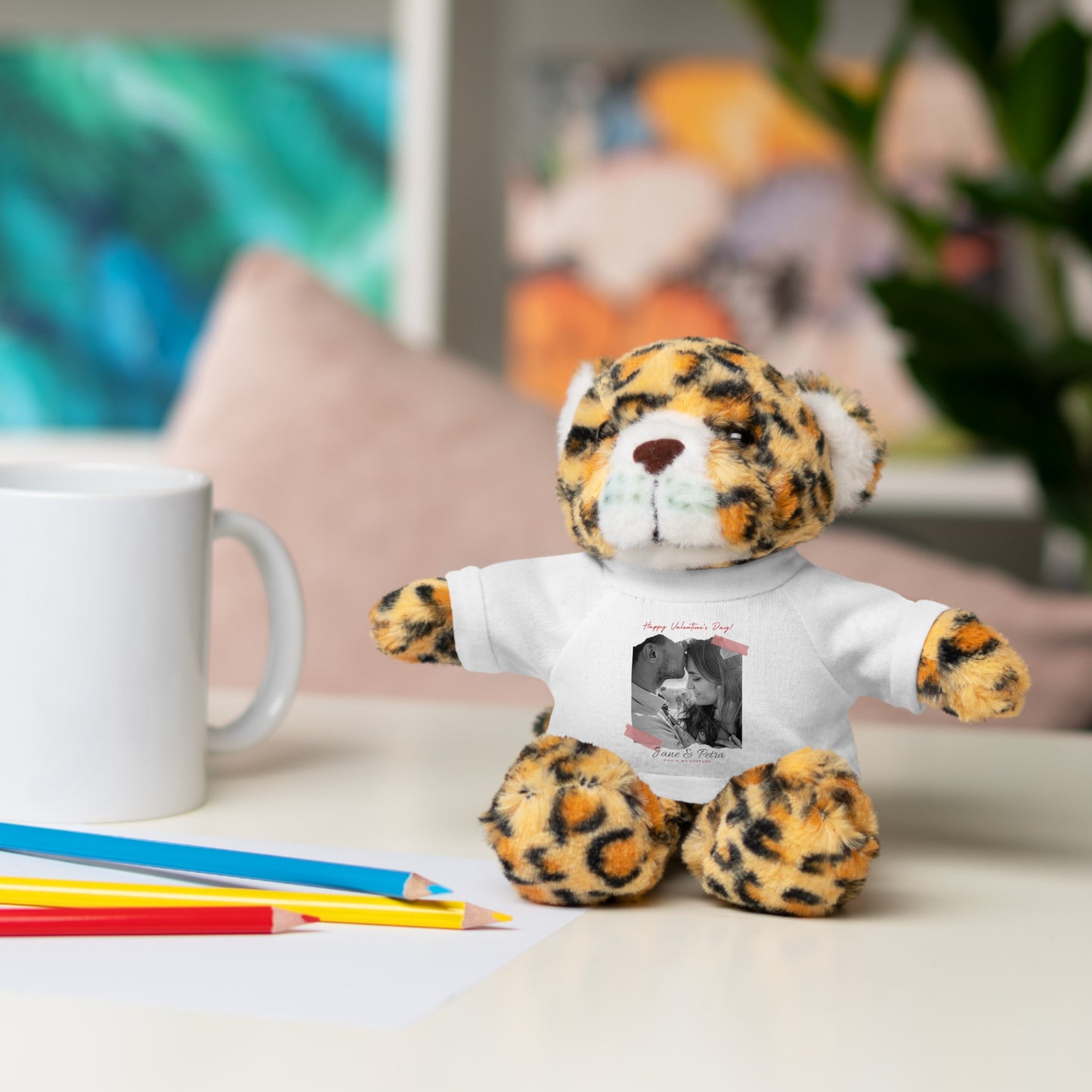 Personalize Your Name And Photo | Valentine Stuffed Animals with Tee