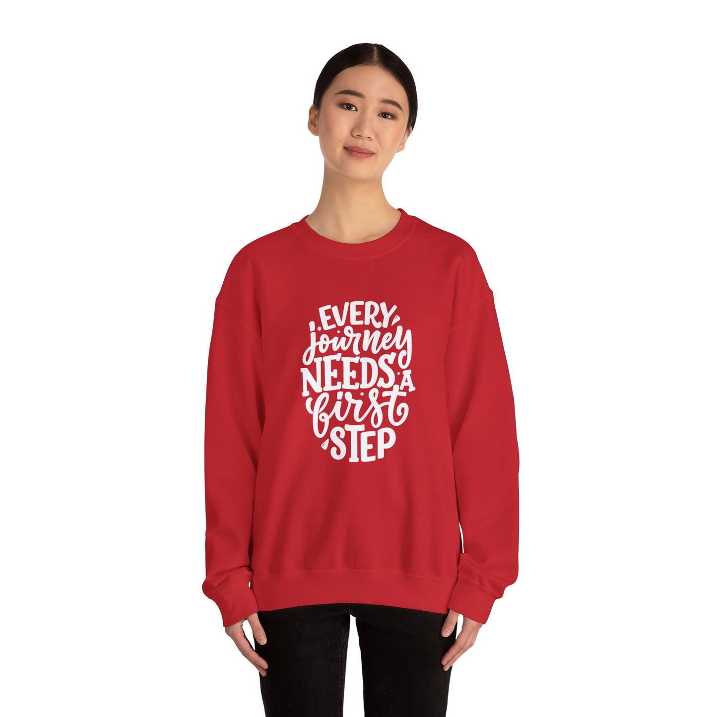 Every Journey Needs First Step Unisex Heavy Blend™ Crewneck Sweatshirt