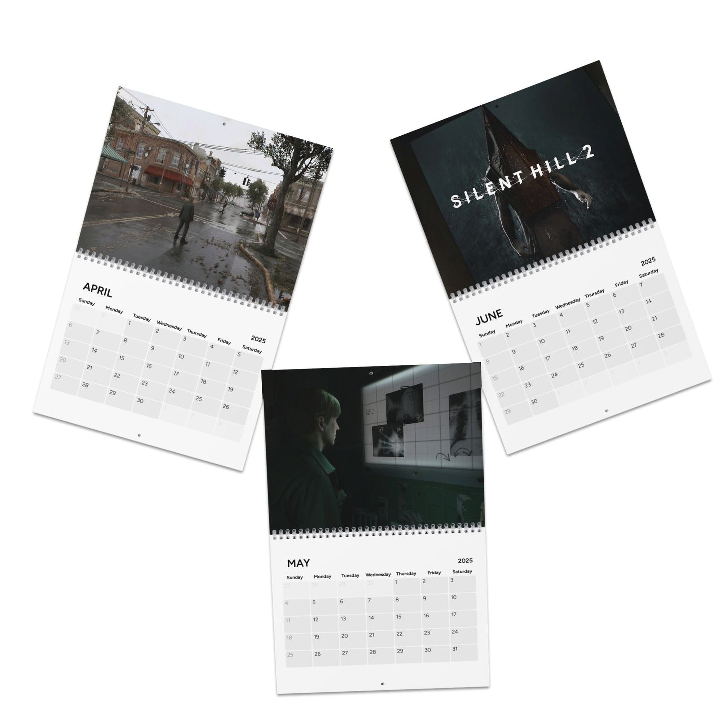 Silent Hill 2 2025 Calendar - Wall Calendar for Horror Fans, Halloween Gift, Gaming Room Decor, Scary Video Game Calendar, Gamer Gift,