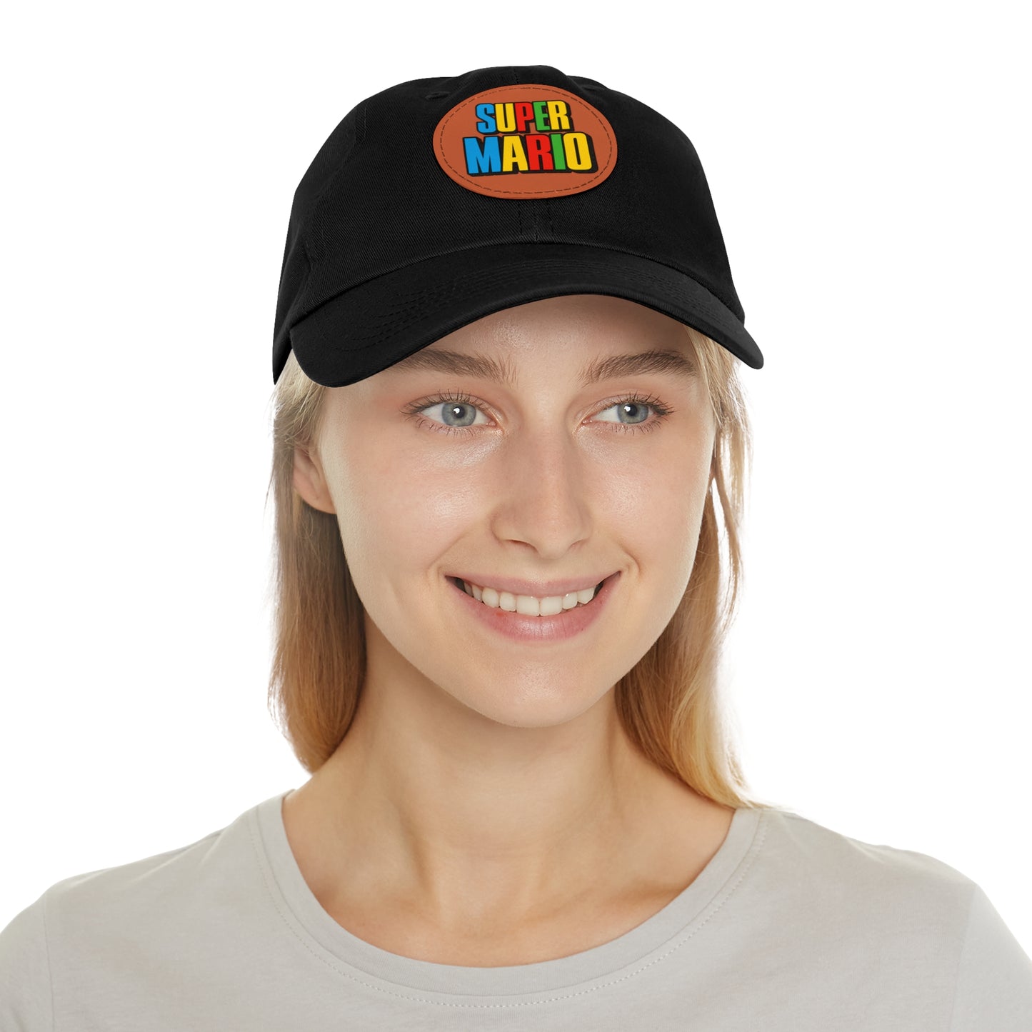 Mario Hat with Leather Patch (Round)