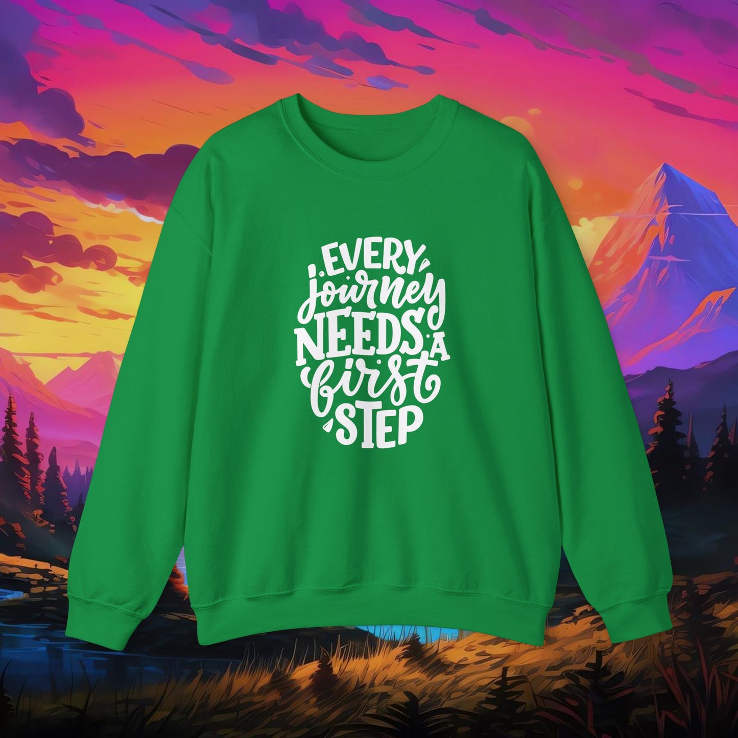 Every Journey Needs First Step Unisex Heavy Blend™ Crewneck Sweatshirt