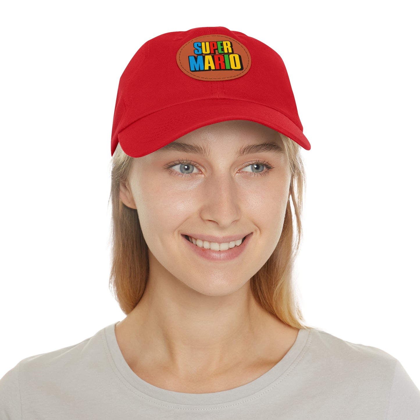 Mario Hat with Leather Patch (Round)