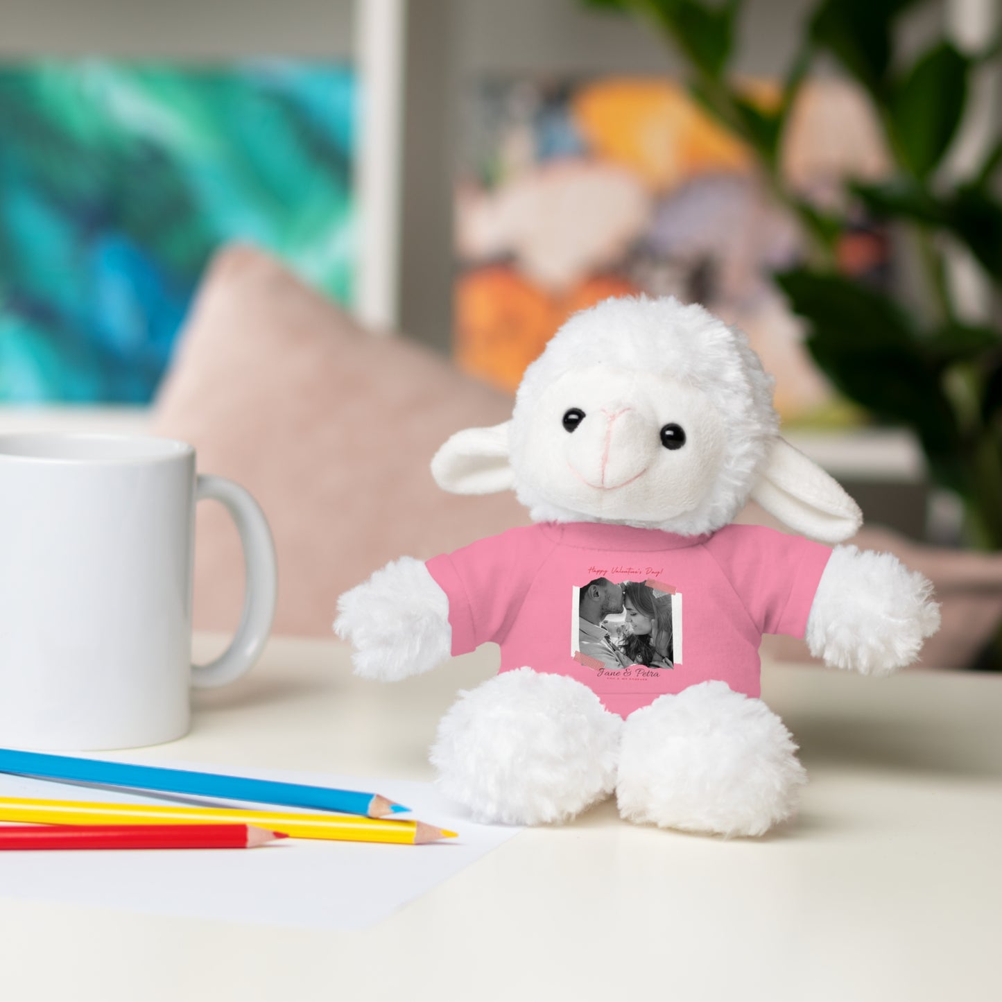 Personalize Your Name And Photo | Valentine Stuffed Animals with Tee