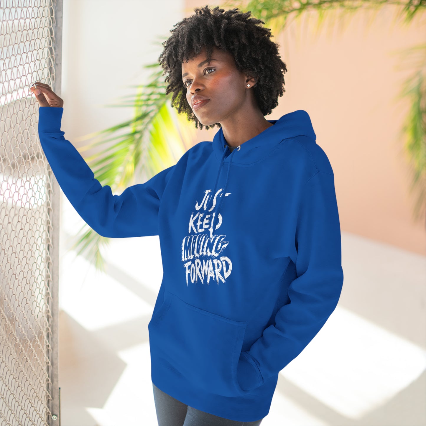 Just Keep Moving Forward Unisex Premium Pullover Hoodie