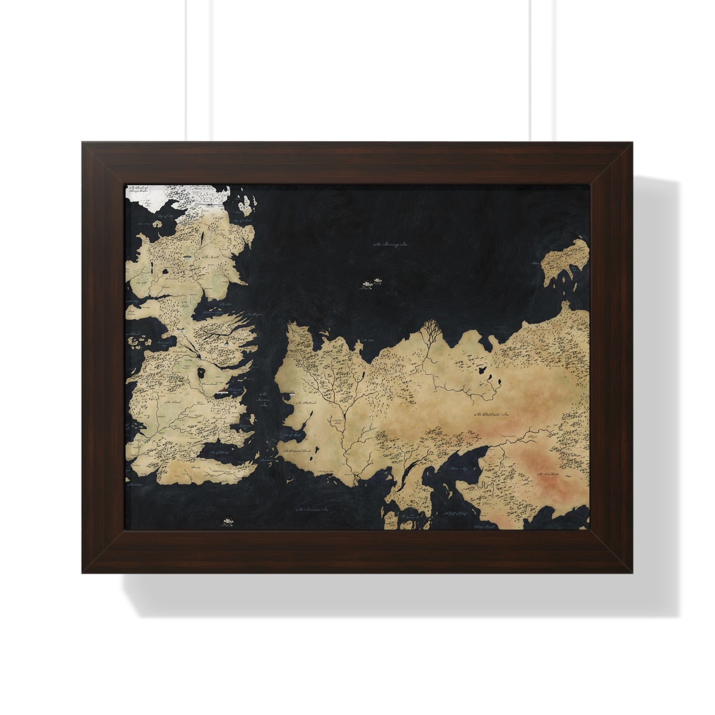 Game Of Throne Map Framed Horizontal Poster