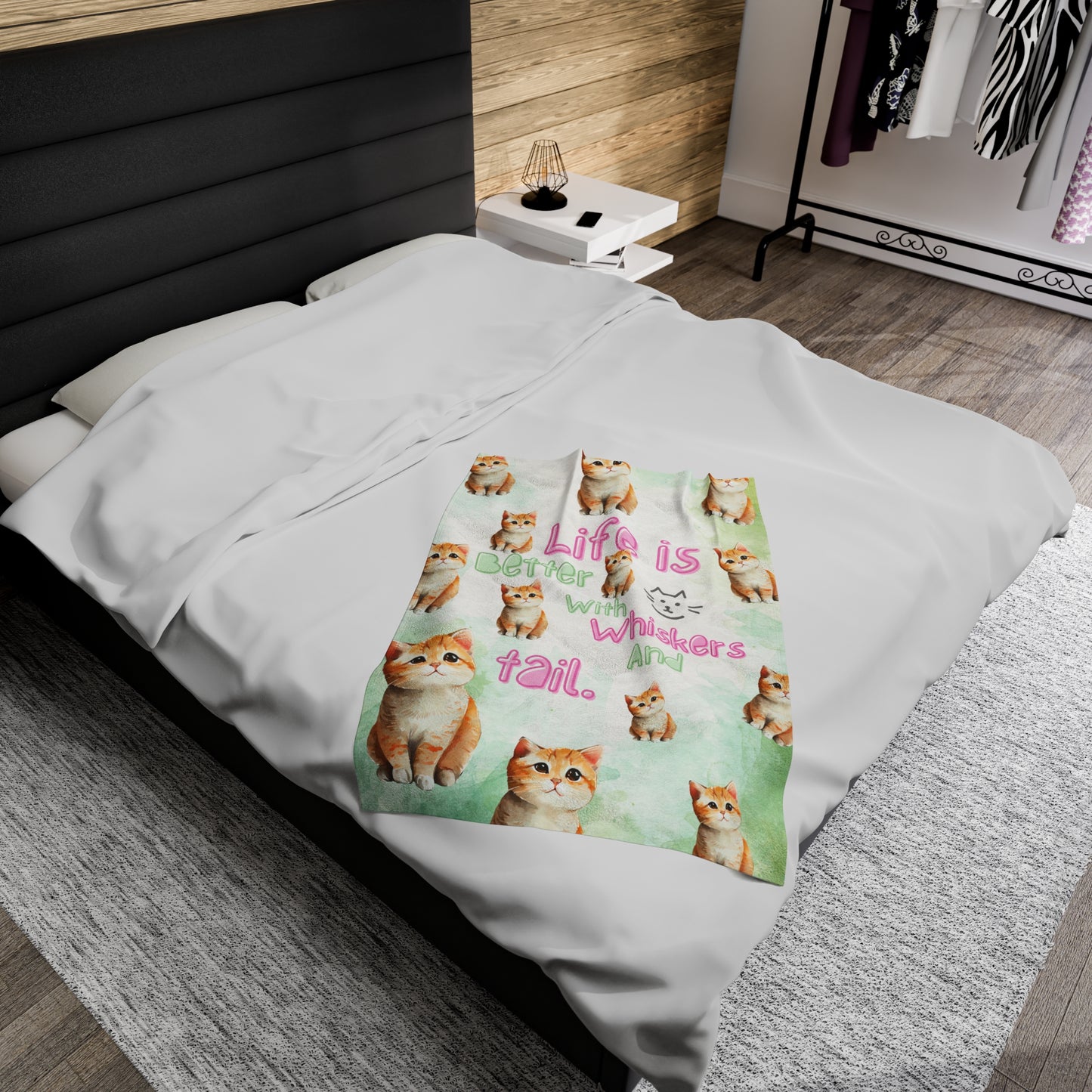 Cat Cute Anime Blanket Velveteen Plush Blanket