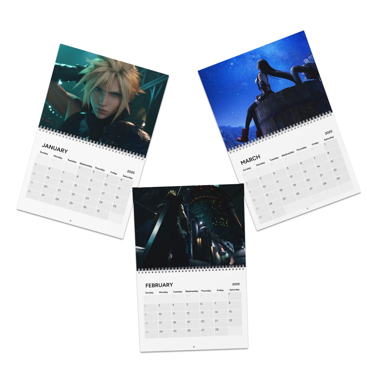 Final Fantasy VII Remake | Rebirth 2025 Wall Calendar, Video Game Calendar, Gaming Gift, Geek Decor, Gamer Present, Fantasy Art Organizer