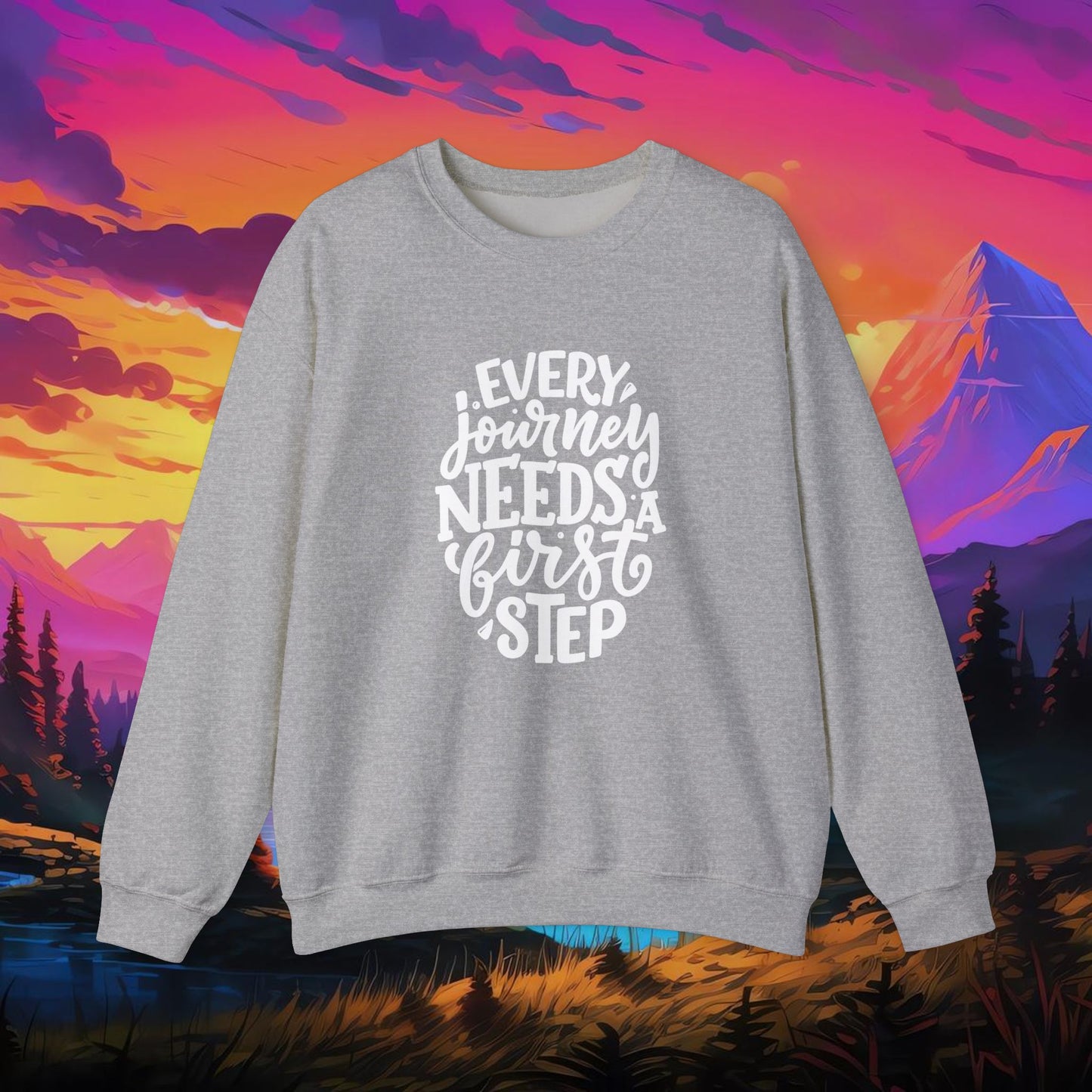 Every Journey Needs First Step Unisex Heavy Blend™ Crewneck Sweatshirt