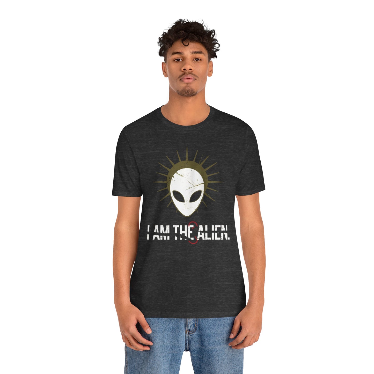 I AM THE ALIEN T-Shirt — Funny Minimalist UFO Conspiracy Tee for UFO Enthusiasts