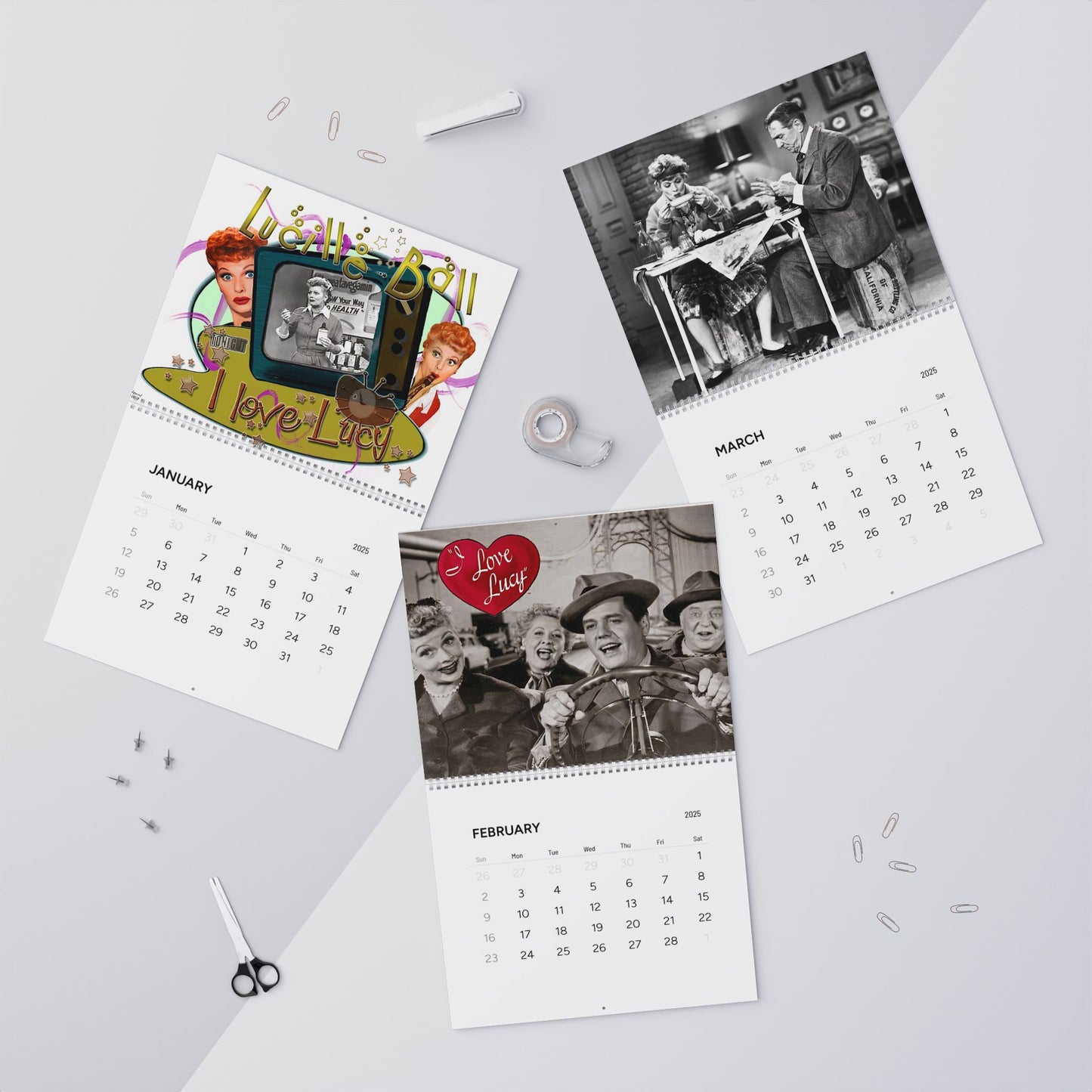 I Love Lucy 2025 Classic Design Wall Calendar | 2 Size Options 11" x 8.5" and 14" x 11.5" | TV Lover - Gift  For Fans of Lucy - Love Letter