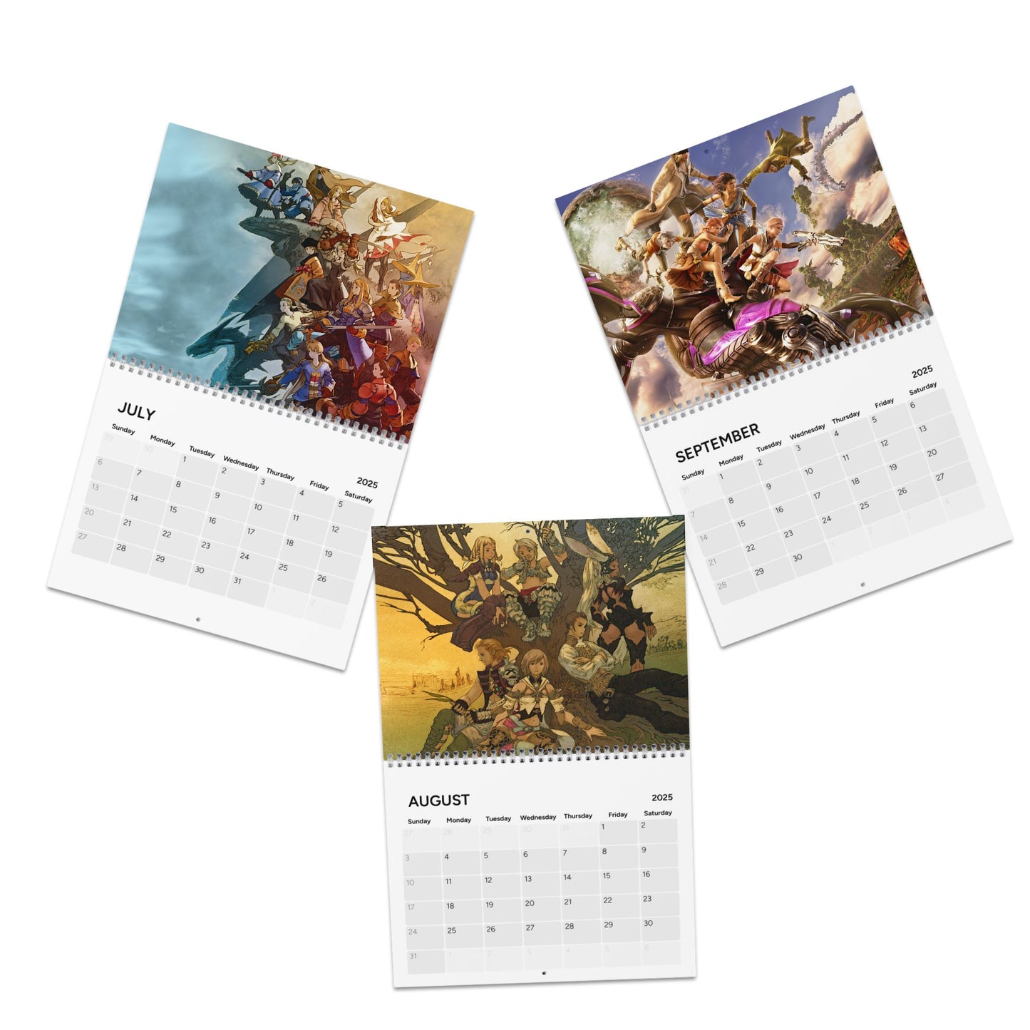 Final Fantasy Franchise 2025 Wall Calendar, Gamer Gift, Geek Decor, Fan Art Calendar, Gaming Merchandise