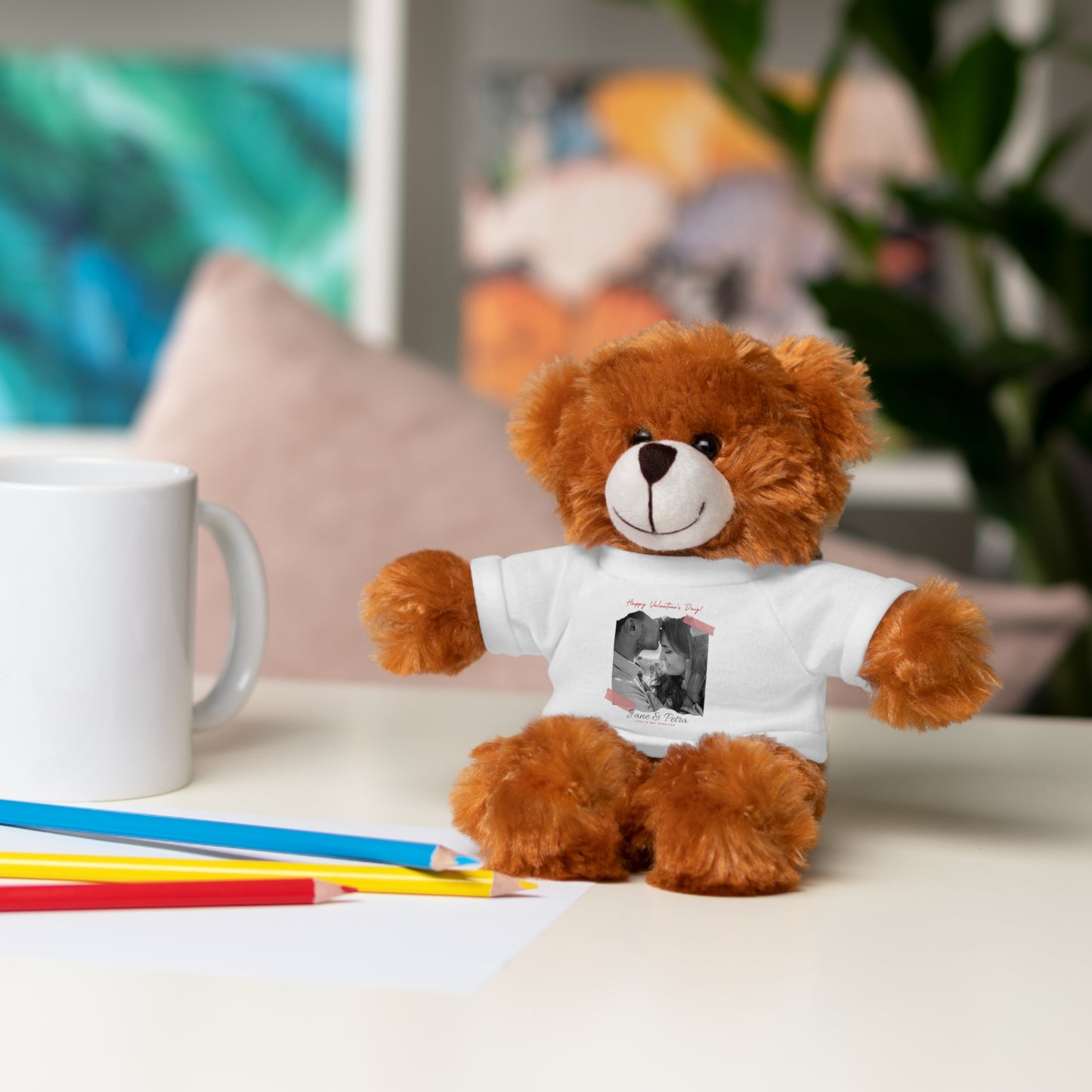 Personalize Your Name And Photo | Valentine Stuffed Animals with Tee