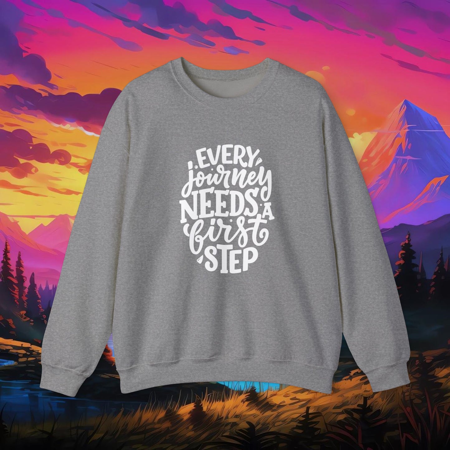 Every Journey Needs First Step Unisex Heavy Blend™ Crewneck Sweatshirt