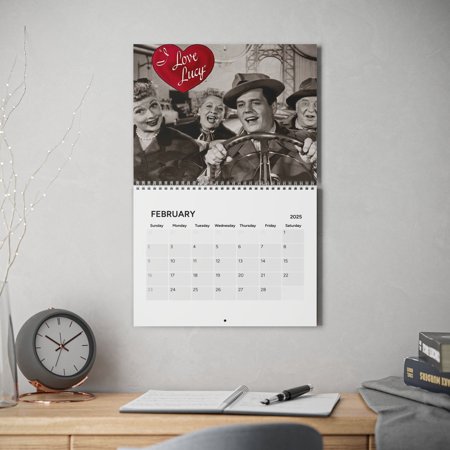 I Love Lucy 2025 Wall Calendar - TV Lover, Classic Design - Planner for Fans of Lucy, Gift for Retro TV Enthusiasts