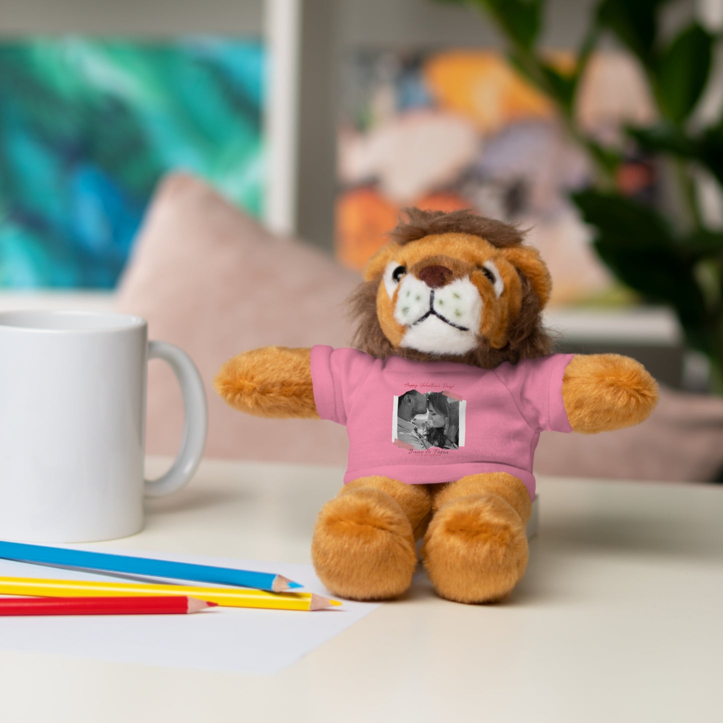 Personalize Your Name And Photo | Valentine Stuffed Animals with Tee