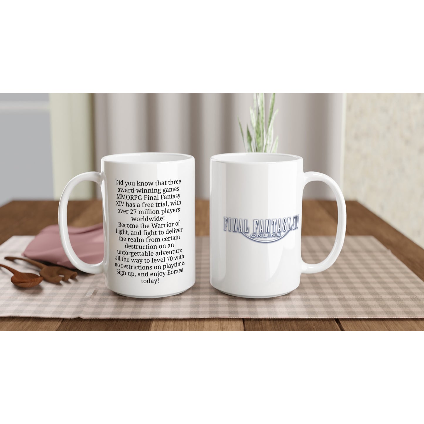 Final Fantasy XIV | Trial Invitation | White Ceramic Mug