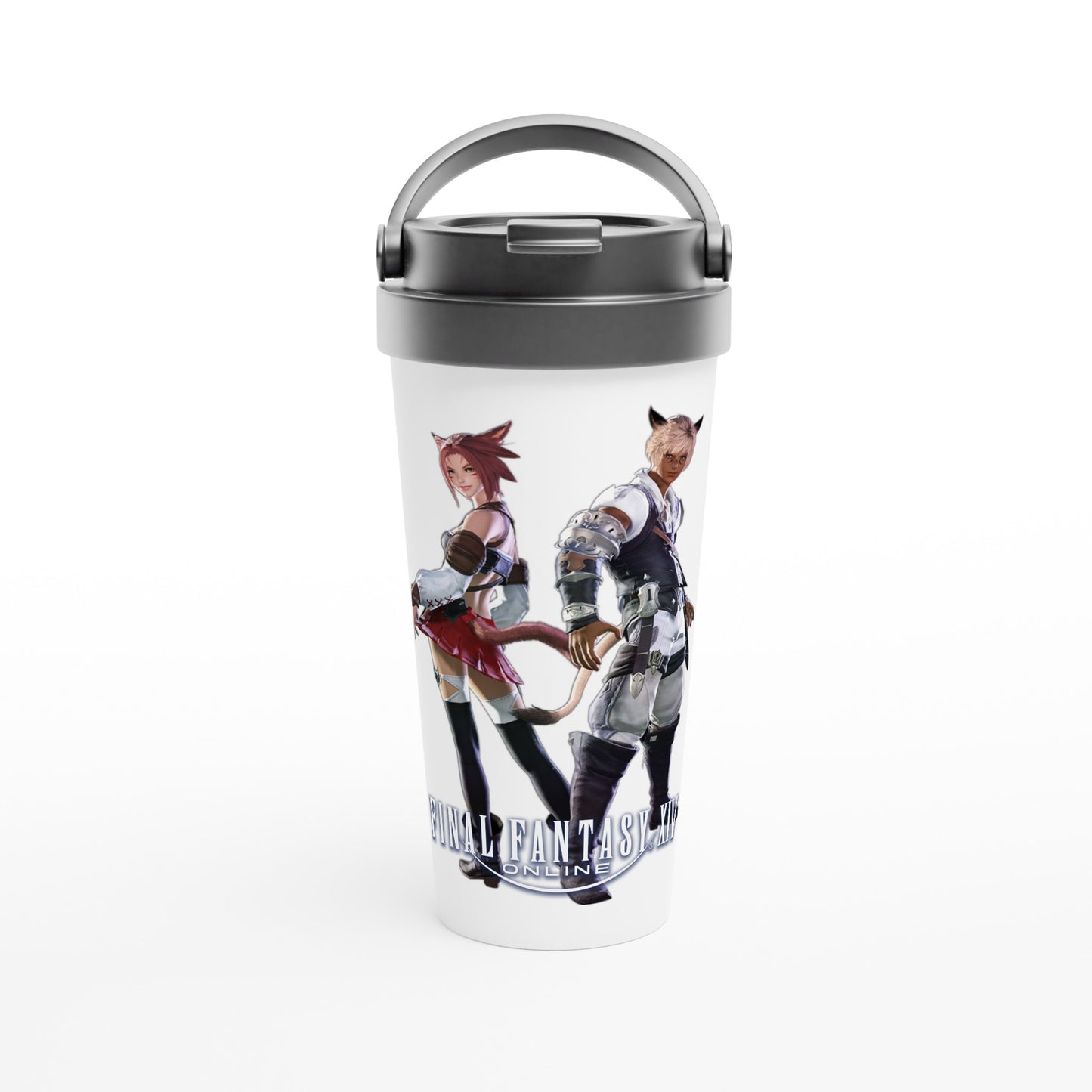 Miqo'te Final Fantasy XIV White 15oz Stainless Steel Travel Mug