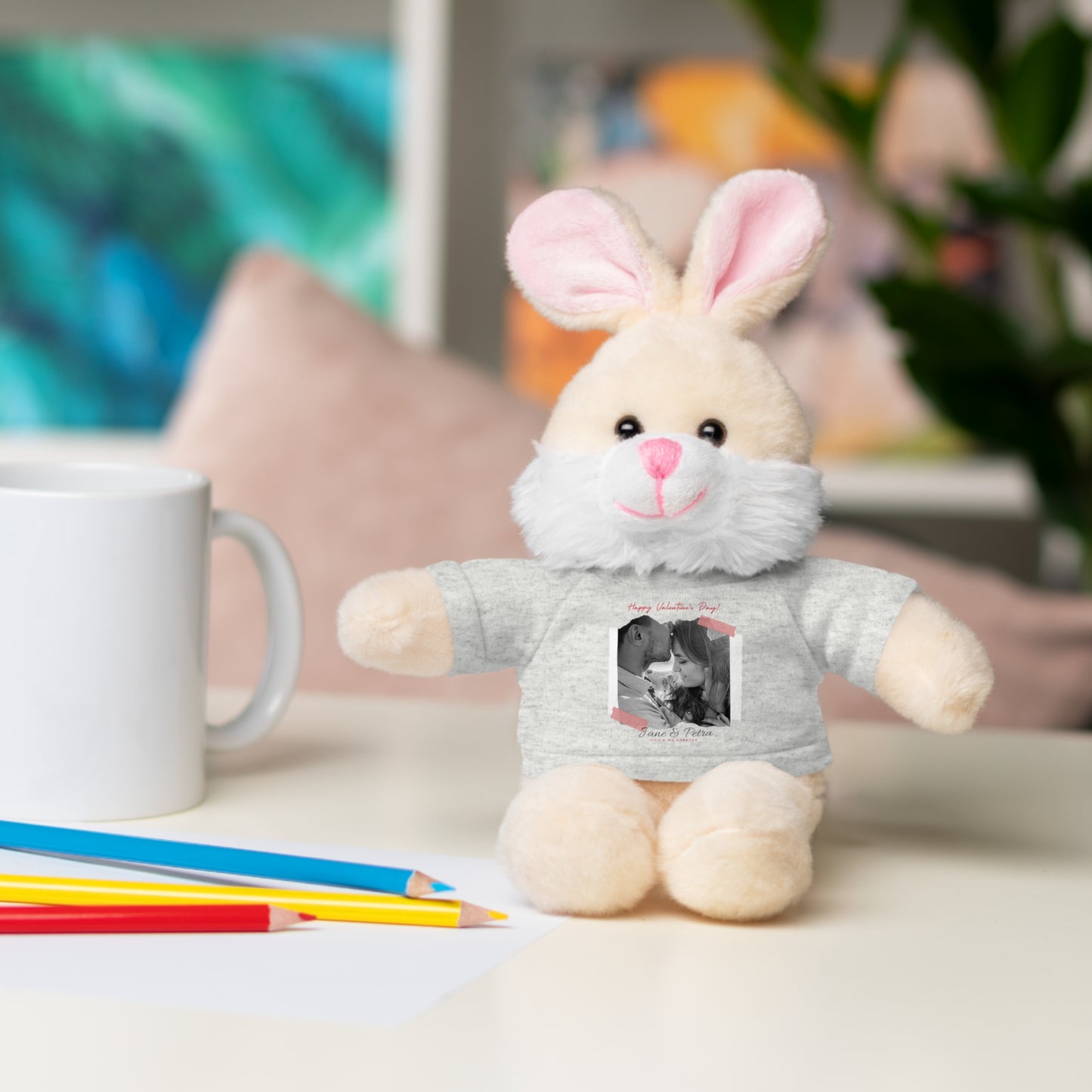 Personalize Your Name And Photo | Valentine Stuffed Animals with Tee