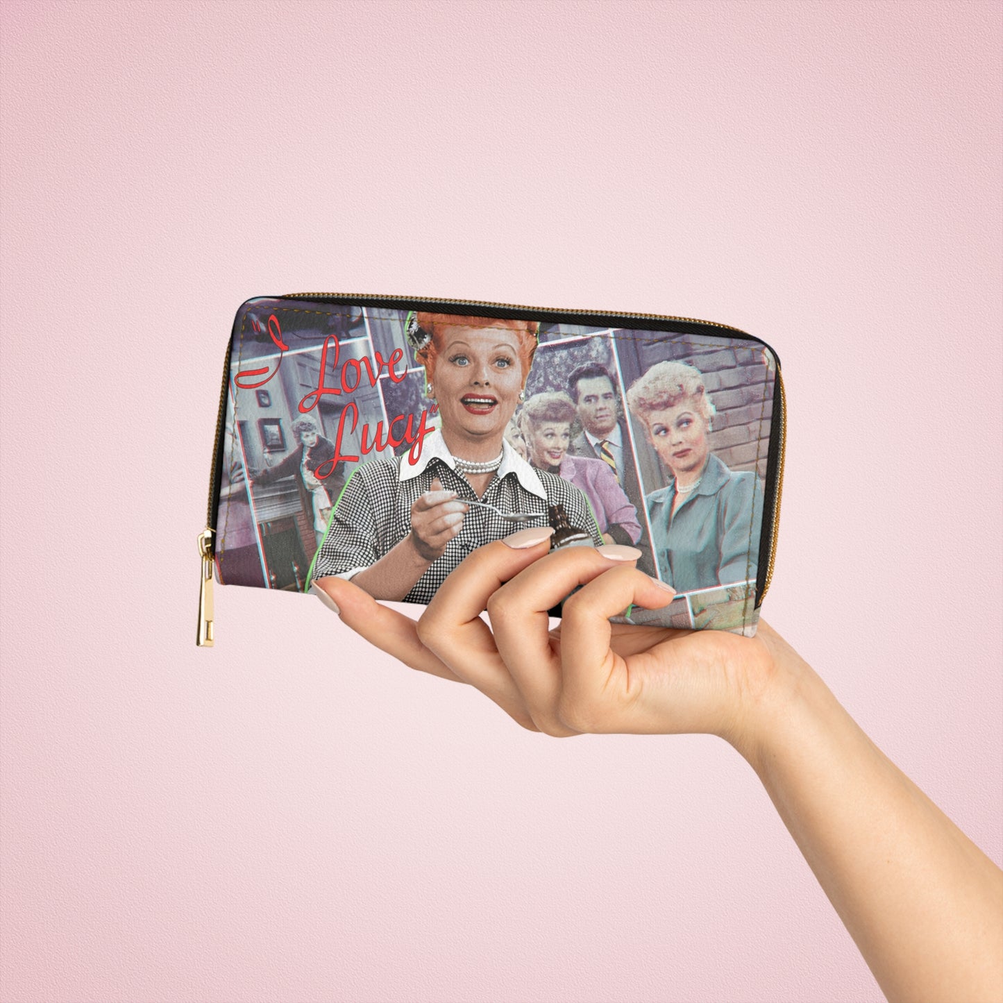 I Love Lucy Zipper Wallet - Retro TV Show Fan Gift, Vintage Inspired Purse, Classic Sitcom Theme Accessory, Coin Pouch with Zipper, Retro