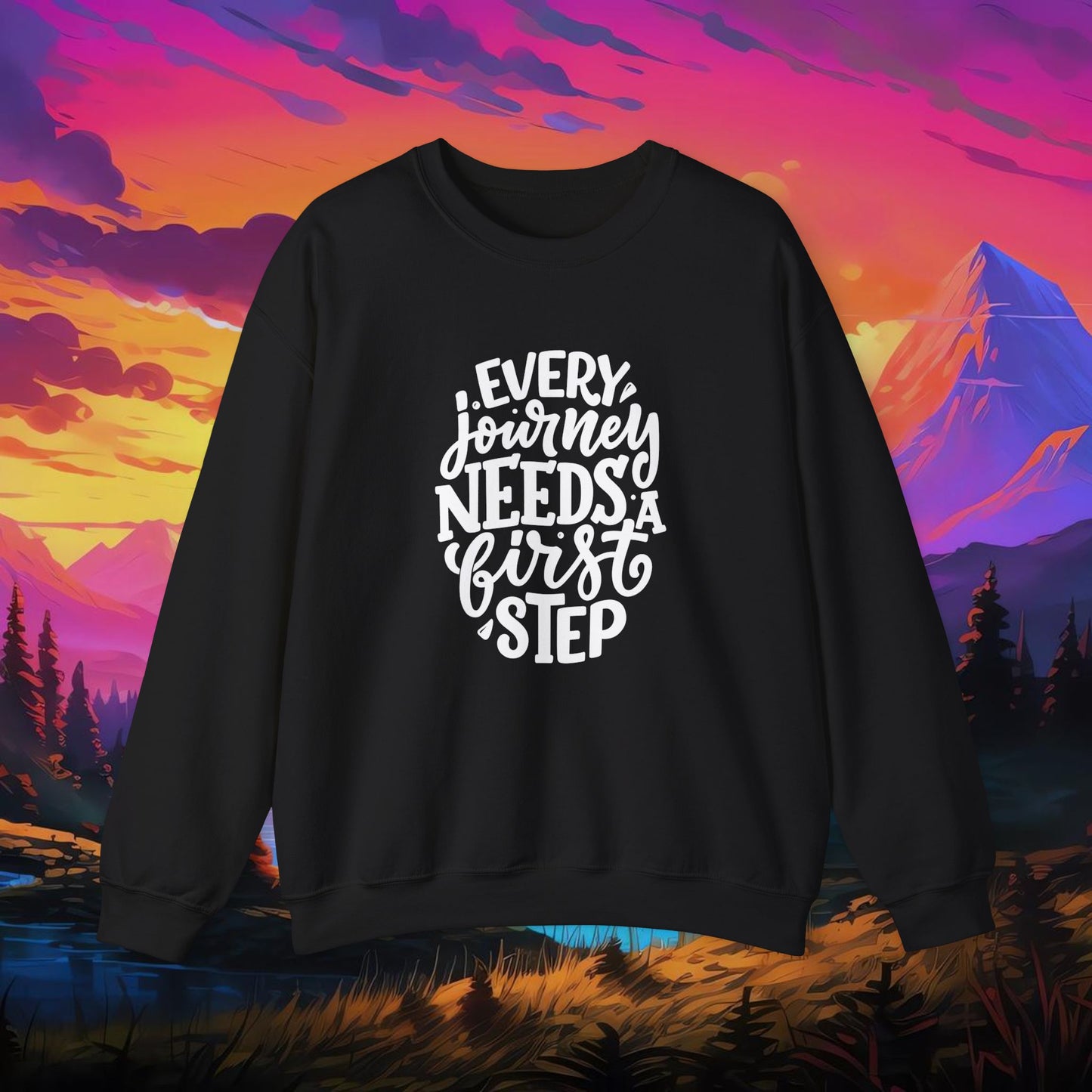 Every Journey Needs First Step Unisex Heavy Blend™ Crewneck Sweatshirt