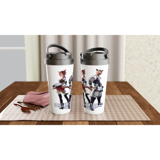 Miqo'te Final Fantasy XIV White 15oz Stainless Steel Travel Mug