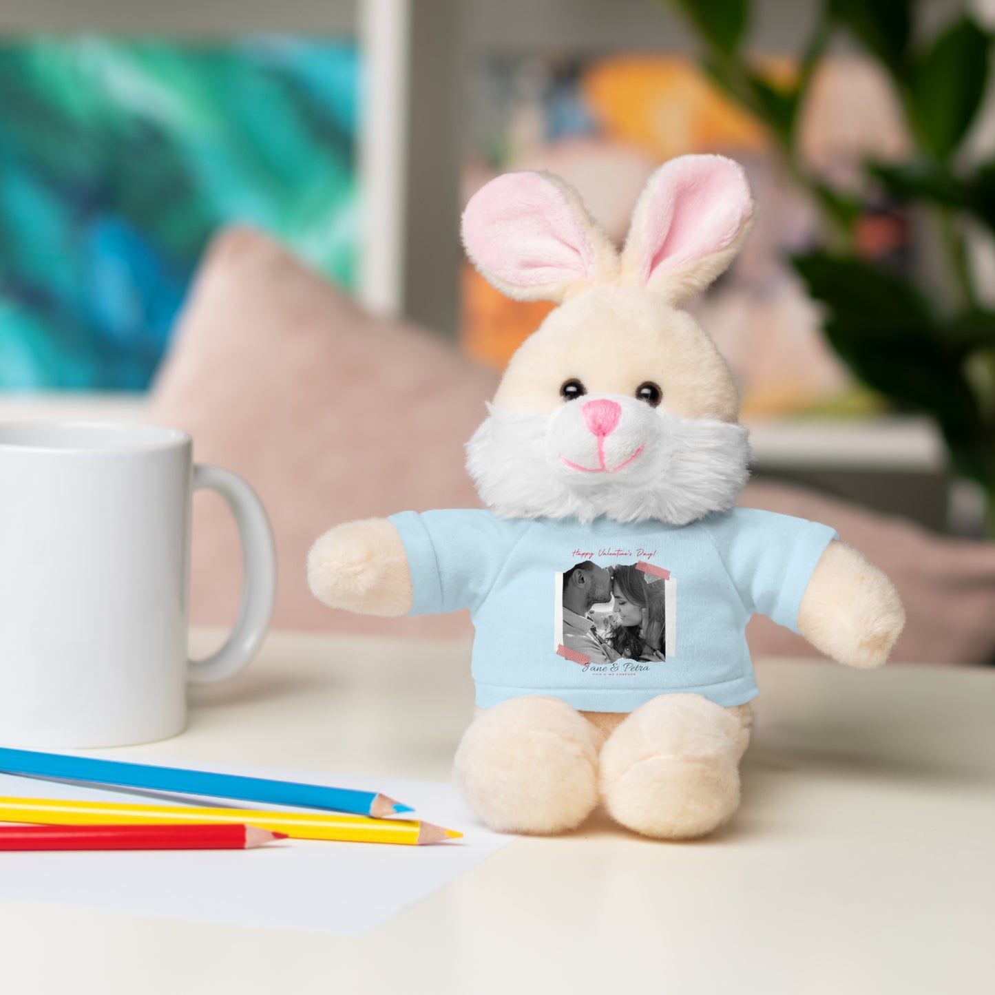 Personalize Your Name And Photo | Valentine Stuffed Animals with Tee