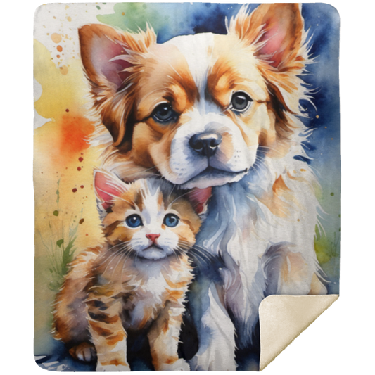 Cat & Dog | Cute Anime Sherpa Blanket