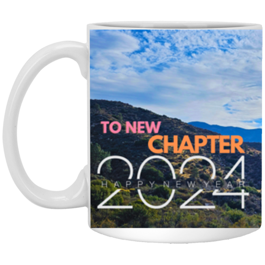 To New Chapter | Wrap Around | Black | White Ceramic Mug