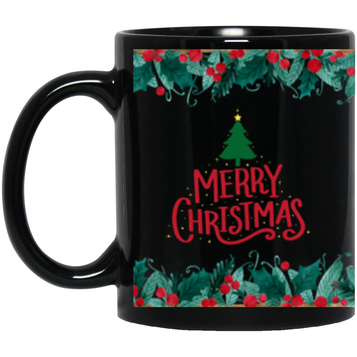 Merry Christmas | Black | White | Ceramic Mug