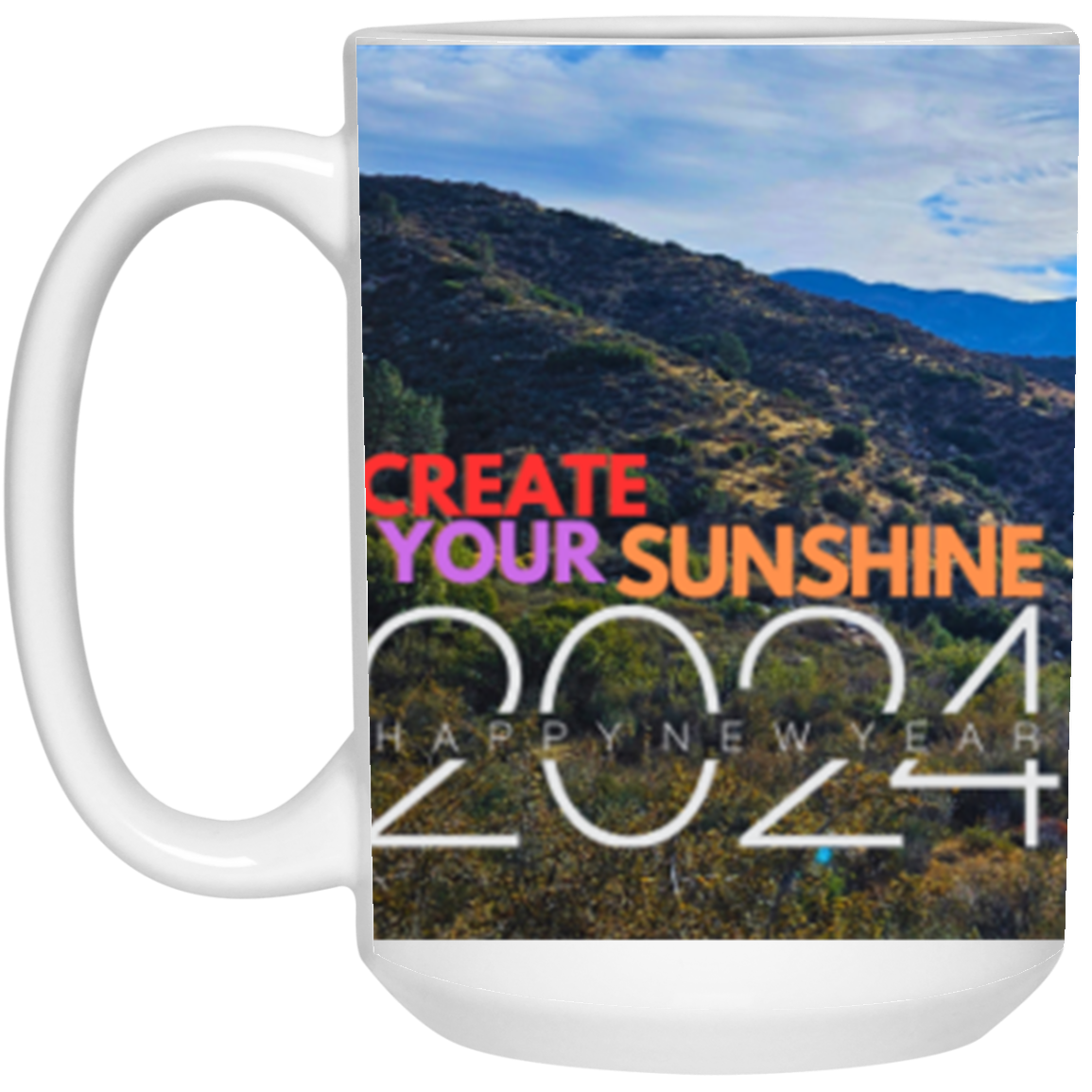 Crea tu sol | Envolver alrededor | Negro | Taza de cerámica blanca