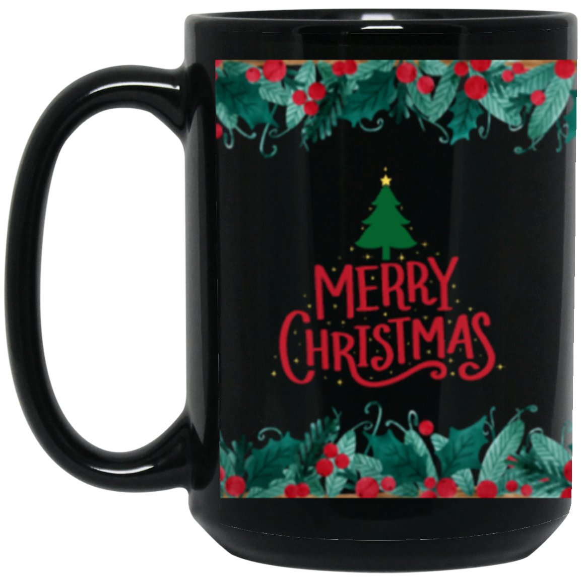 Merry Christmas | Black | White | Ceramic Mug