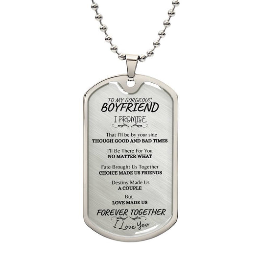 Custom Made Dog Tag To My Boyfriend Necklace