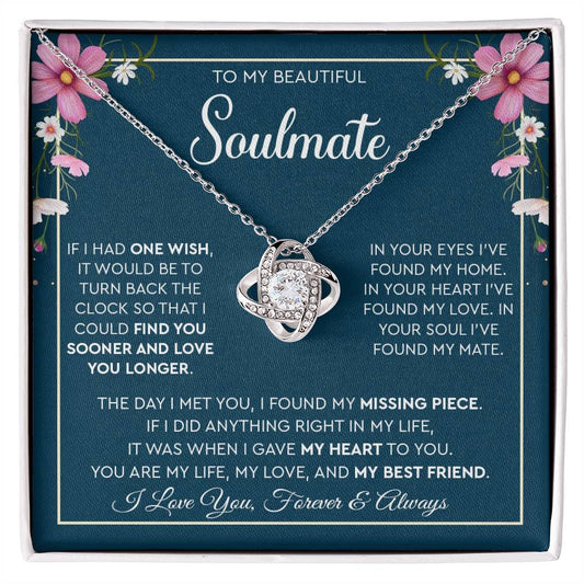 To My Beautiful Soulmate | Love Knot Necklace