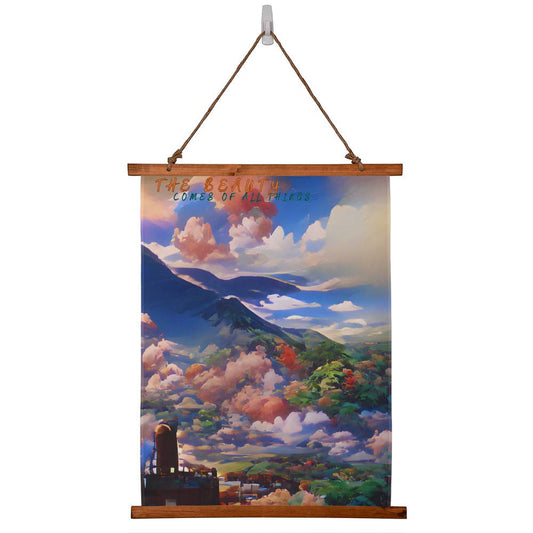 Oil Painting Arts Wood Framed Wall Tapestry