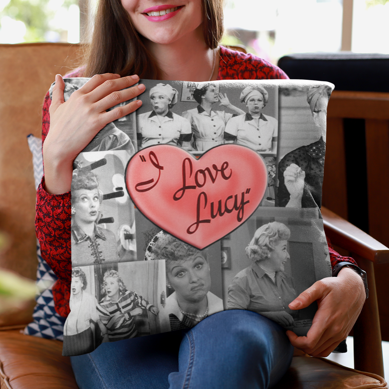 I Love Lucy Spun Polyester Square Pillow