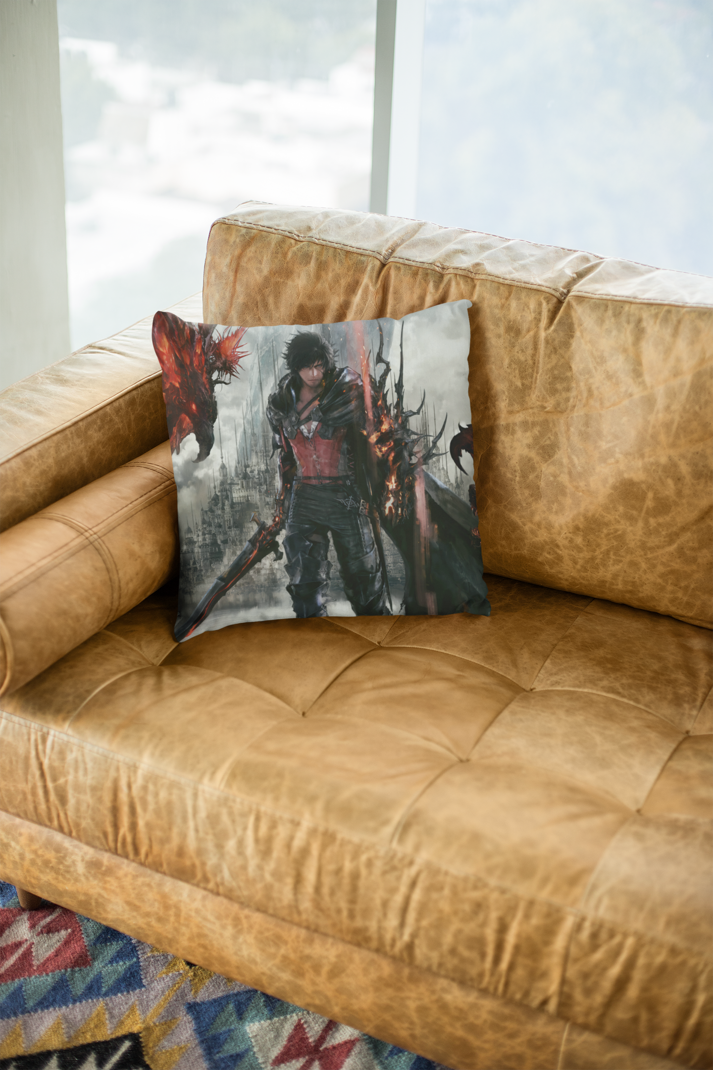 Final Fantasy XVI Clive Rosfield Spun Polyester Square Pillow