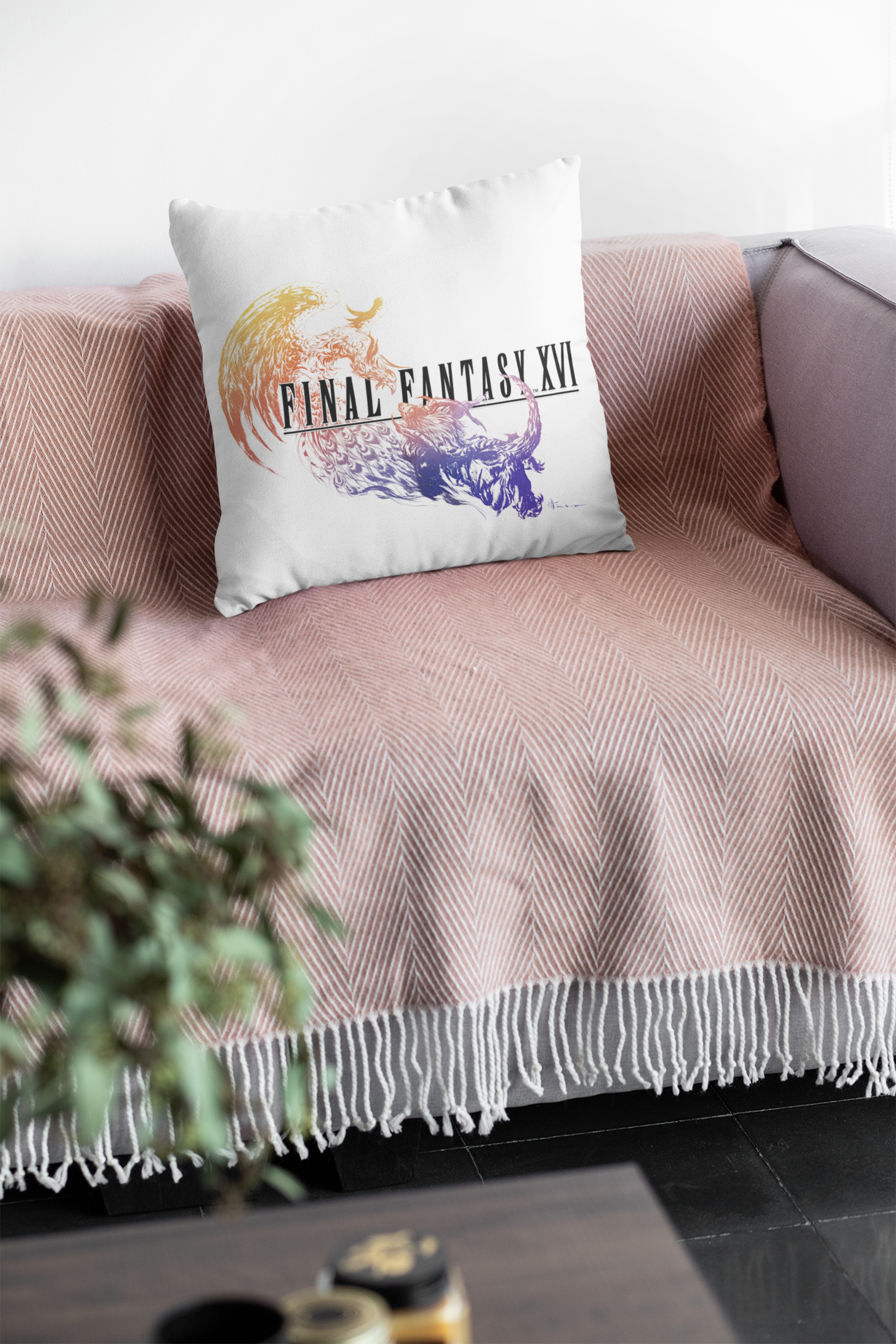 Final Fantasy XVI Art Spun Polyester Square Pillow