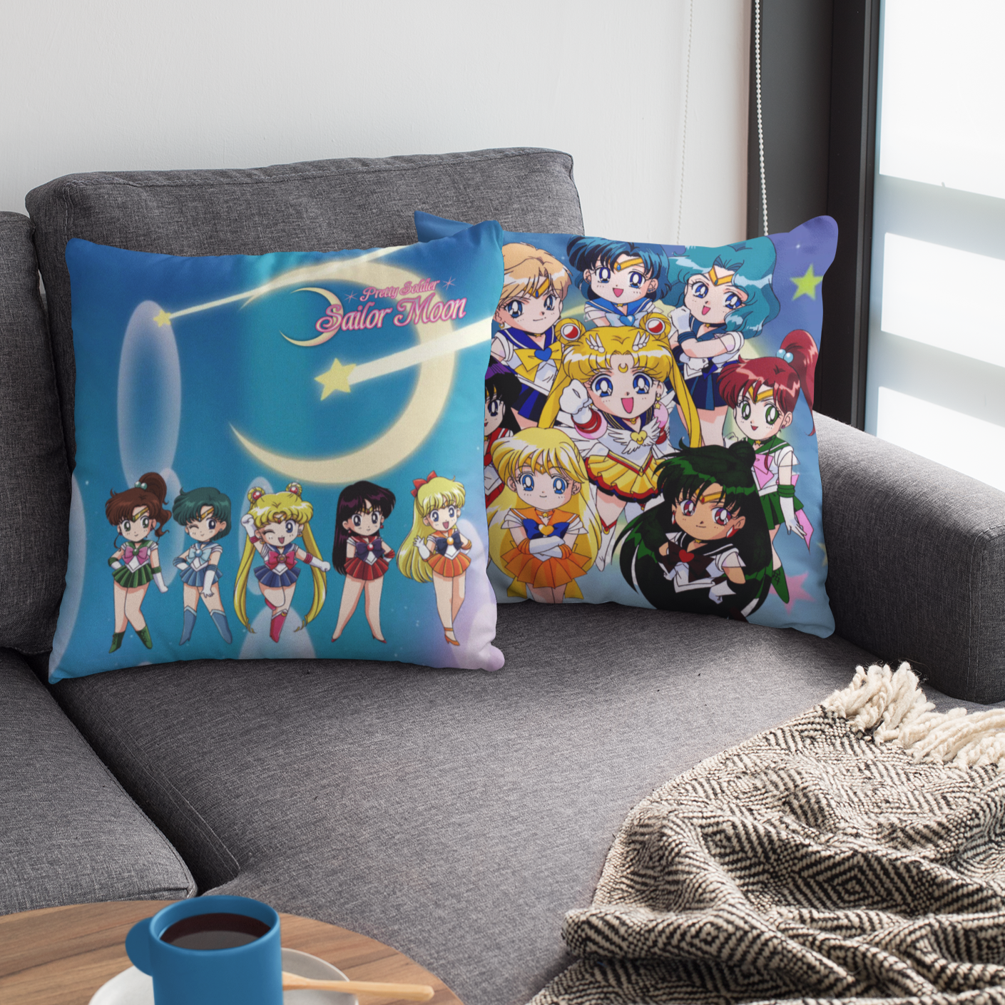 Sailor Moon Art Spun Polyester Square Pillow