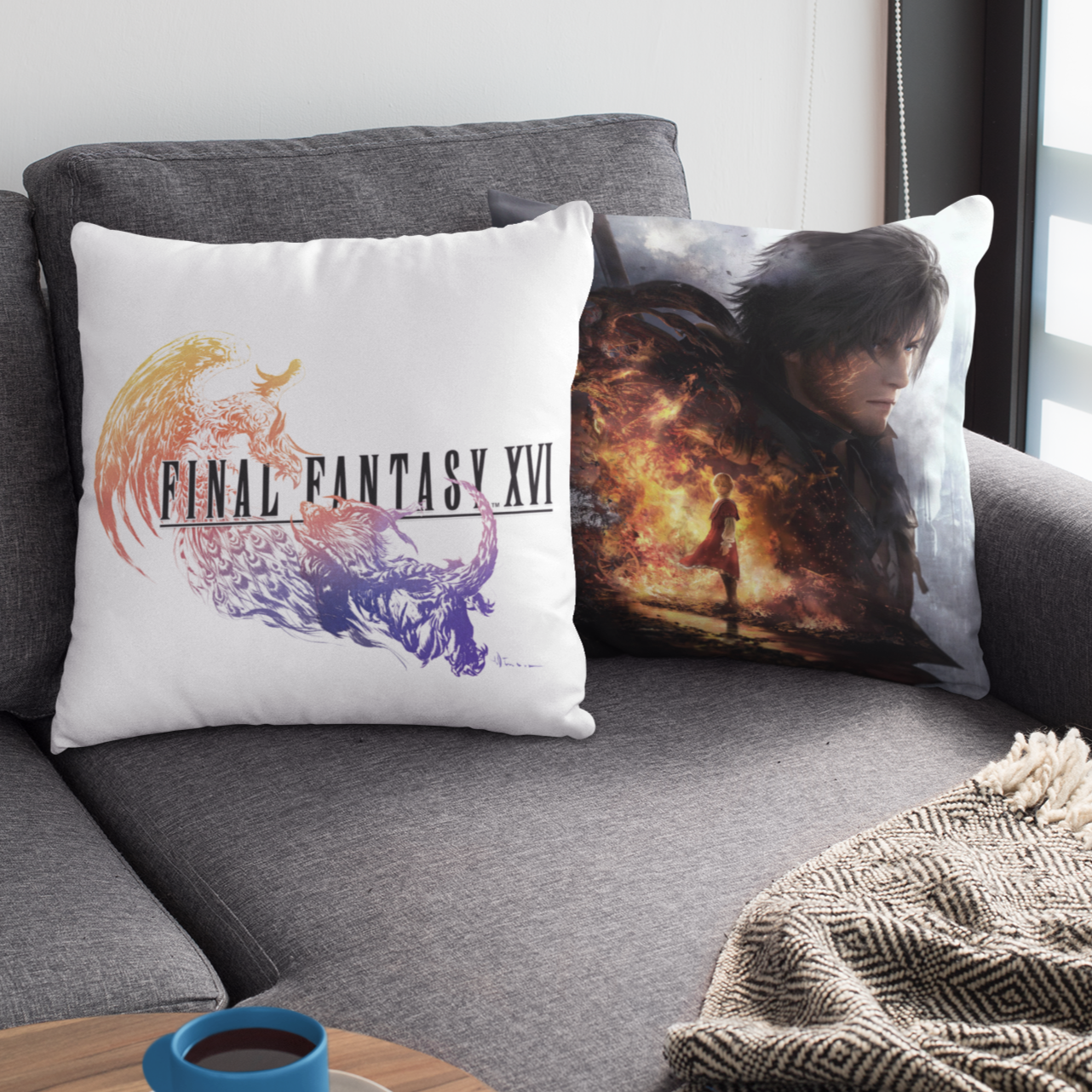 Final Fantasy XVI Art Spun Polyester Square Pillow