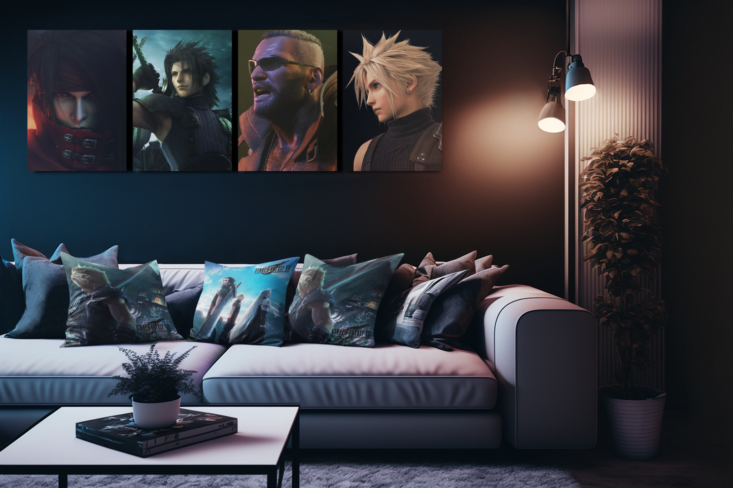 Final Fantasy VII Remake Art 2 side Spun Polyester Square Pillow